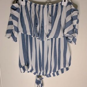 American Eagle Off-the-Shoulder Tie Front Top